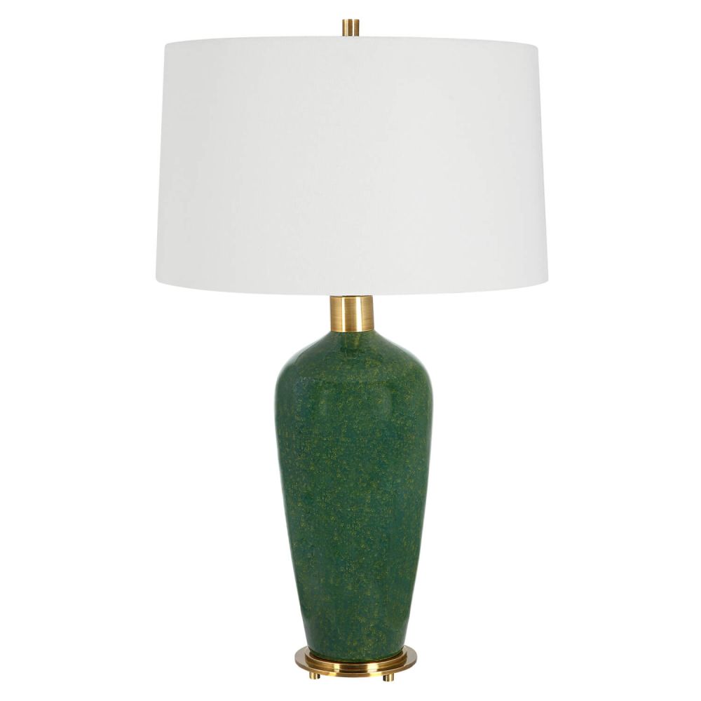 Uttermost 30226 Verdell 1 Light 29 inch Tall Green Table Lamp with Round Hardback Shade
