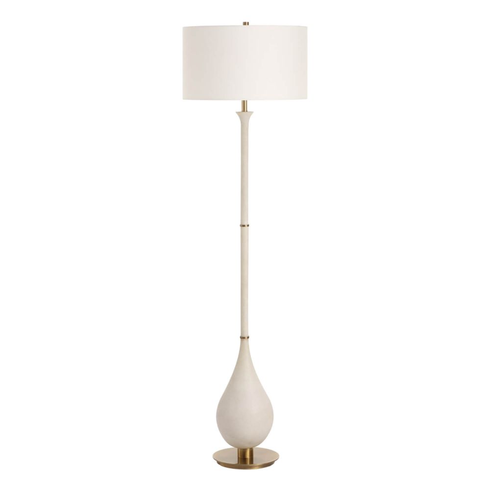 Uttermost 30461 1 Light 64 inch Tall Dewdrop Ivory Floor Lamp with White Linen Round Hardback Shade