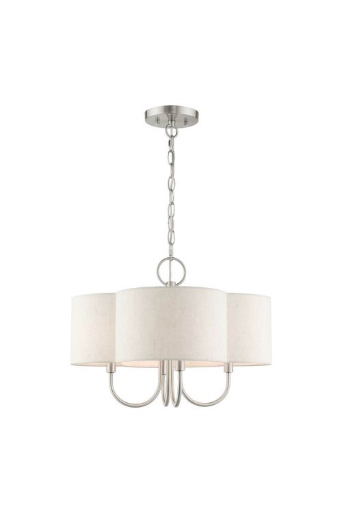 Chandelier with Hand Crafted Hardback Scalloped Shade