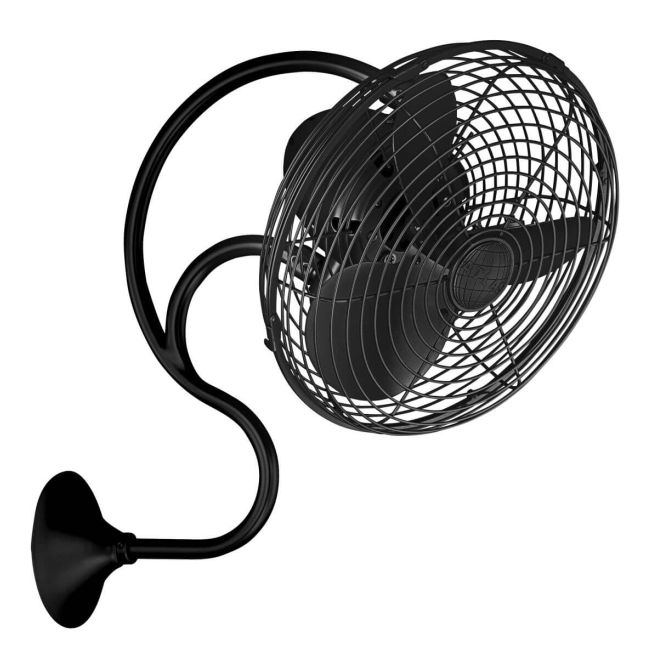 Matthews Fan Company ME-BK Melody 13 inch 3 Blade Oscillating Wall Fan ...
