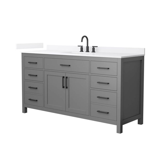 Wyndham Collection Beckett 66 inch Single Bathroom Vanity Set in Dark ...
