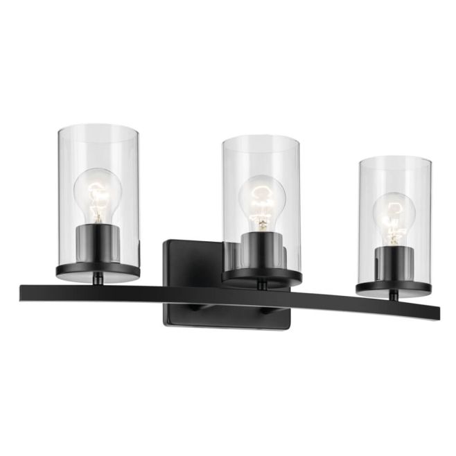Kichler 45497BKCLR Crosby 3 Light 23 inch Bath Vanity Light in Black ...