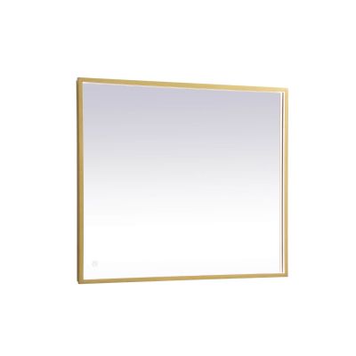 Elegant Decor MRE63036BR Pier 30 x 36 inch CCT LED Mirror in Brass
